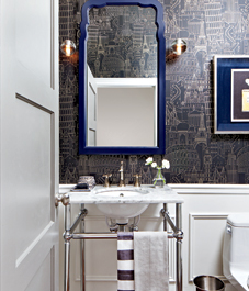 Dekorace koupelny: Prášková místnost s glamem